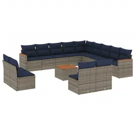 vidaXL Garten-Lounge-Set 14-tlg. grau
