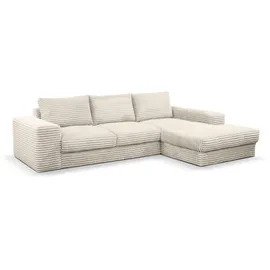 werk2 Ecksofa WERK2 "Rozzana Design Ecksofa mit hohem Komfort, zeitlos & elegant, L-Form", weiß, B:280cm H:86cm T:190cm, 100% PES, Sofas, Ecksofa, in kuschelweichen Trendstoffen Cord, Breitcord und Plüsch