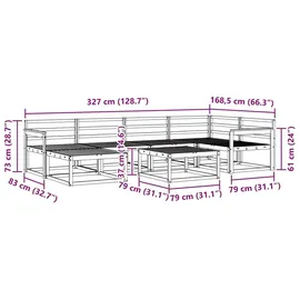 vidaXL Outdoor-Sofagarnitur 7-tlg. Weiß Akazie