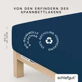 schlafgut Spannbettlaken Mako-Zwirn-Jersey 180 x 200 - 200 x 220 cm blau