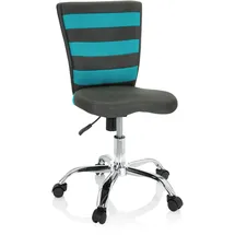 HJH Office 661008 Kinder- und Jugenddrehstuhl KIDDY Comfort I Netzstoff Grau/Türkis Kinderschreibtischstuhl höhenverstellbar