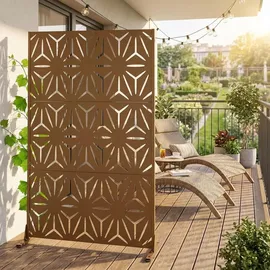 casa.pro Trennwand 180 x 120 cm Braun verzinkter Stahl