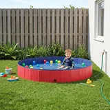 vidaXL Kinder Schwimmbecken Rot Ø200 x 30 cm