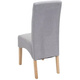 Mendler 2er-Set Esszimmerstuhl Latina, Küchenstuhl Stuhl, Stoff/Textil FSC®-zertifiziert ~ hellgrau, helle Beine