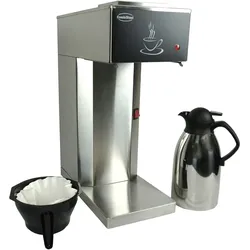 Kaffeemaschine inkl. 2 Liter Thermoskanne | HxBxT 53x20,5x40,5cm | Edelstahl + CHEFGASTRO Geschirrtuch