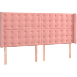 vidaXL Boxspringbett mit Matratze & LED Rosa 200x200 cm Samt