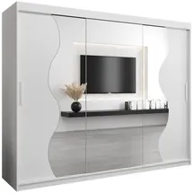 abiks möbel Schwebetürenschrank MADRYT 250 x 200 x 62 cm Weiß