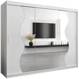 abiks möbel Schwebetürenschrank MADRYT 250 x 200 x 62 cm Weiß