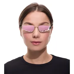 MILLNER Gatwick Damen Sonnenbrille Polarisiert und Verspiegelt 100% UV 400 Schutz Filterkategorie 3 Urlaubs-Brille in Katzenaugen-Form 0021103 Gold/Rosa - One-Size