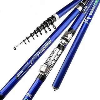 YOBAIH Teleskoprute Carbon-Faser-3.6M 4.5M 5.4M 6.3M Spinning Angelruten-M Power Teleskop Felsen Angelrute Carp Feederrute Surf Spinnrute Angelruten (Size : 5.4 m)