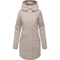 Ragwear Damen Mantel in Woll-Optik langer Trenchcoat mit Kapuze Janesha Coat Ecru Gr. XXL - XXL