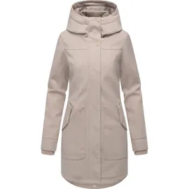 Ragwear Damen Mantel in Woll-Optik langer Trenchcoat mit Kapuze Janesha Coat Ecru Gr. XXL - XXL