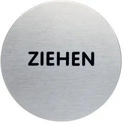 Türschild, Ziehen, Edelstahl, Ø 65 mm