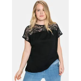 sheego Spitzenshirt Schwarz 44/46