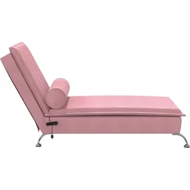 vidaXL Massage-Chaiselongue mit Nackenrolle rosa