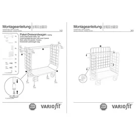 VARIOfit Paket-Dreiwandwagen niedrig 1200 x 800 mm