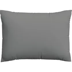 Kissenbezug SCHLAFGUT "Woven Satin aus Mako-Baumwolle, langlebig, pflegeleicht, dicht gewebt", grau (grau mid), B:60cm L:80cm, Mako-Satin, Obermaterial: 100% Baumwolle, Kissenbezüge, Kissenhülle mit Reißverschluss, passender Bettbezug erhältlich