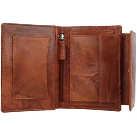 mano Donna Aurona Geldbörse RFID Leder 14 cm cognac