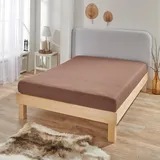 BettwarenShop Spannbettlaken Jersey-Elasthan 80 x 200 - 80 x 220 cm braun