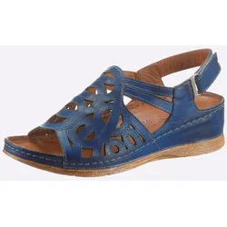 Sandalette GEMINI, Damen, Gr. 40, blau (mittelblau), Glattleder, sportlich, Schuhe