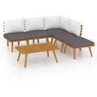 vidaXL 6-tlg Garten-Lounge-Set mit Kissen Massivholz Akazie Modell 19