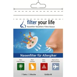 filter your life  Nasenfilter für Allergiker Größe M 7X2 St Pflaster