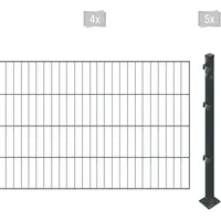 Arvotec Einstabmattenzaun ARVOTEC "ESSENTIAL 80 zum Einbetonieren", grau (anthrazit), H:80cm, Kunststoff, Stahl, Zaunelemente, Zaunhöhe 80 cm, Zaunlänge 2 - 60 m
