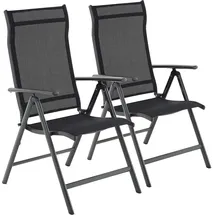 Songmics Gartenstuhl 56 x 56 x 106 cm schwarz 2 St.
