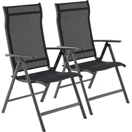 Songmics Gartenstuhl 56 x 56 x 106 cm schwarz 2 St.