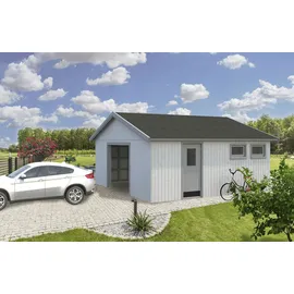 Palmako Einzelgarage Andre 5,57 x 5,76 m beige mit Seitenwand