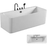 Tronitechnik Badewanne Saria Masse Ca 170 X 80 X 58Cm Wanne Inkl Schwarze Armatur - Füllmenge 195 Literacryl Siphon