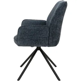 Mendler Esszimmerstuhl HWC-G67 Chenille dunkelblau