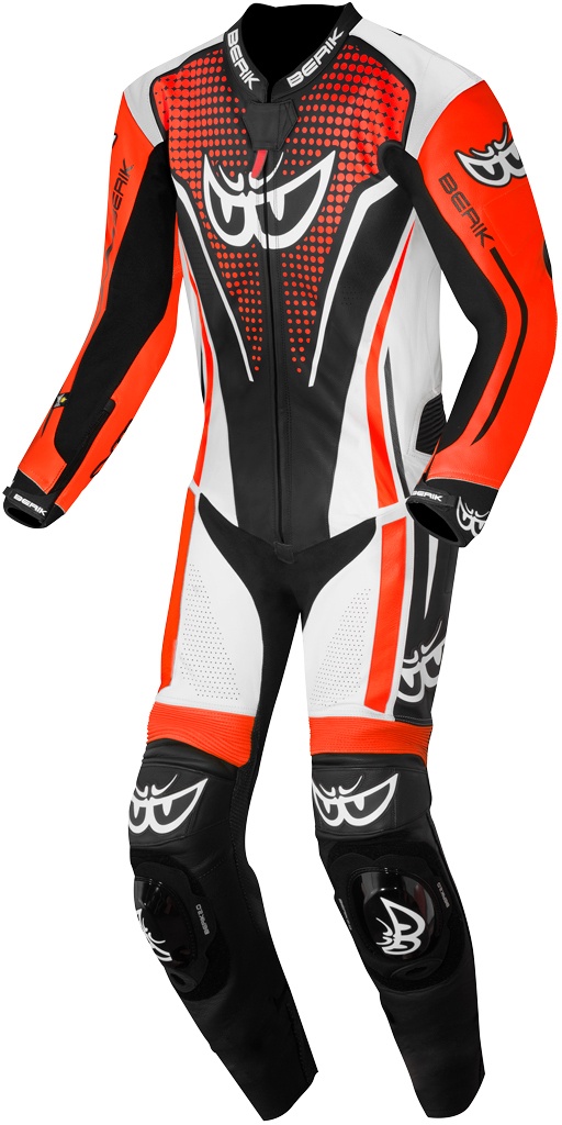 Berik RSF-TECH PRO geperforeerd eendelig motorfiets lederen pak, zwart-wit-rood, 50
