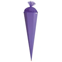 ROTH Bastelschultüte mit Verschluss, 850 mm, lila sechseckig - Schultüte Stabiler Rot(h)-Spitze mit Tüll-Verschluss