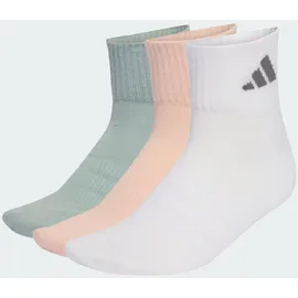 adidas Cushioned Sportswear Ankle Socken 3er Pack Blush Pink/White/Wonder Sage 40