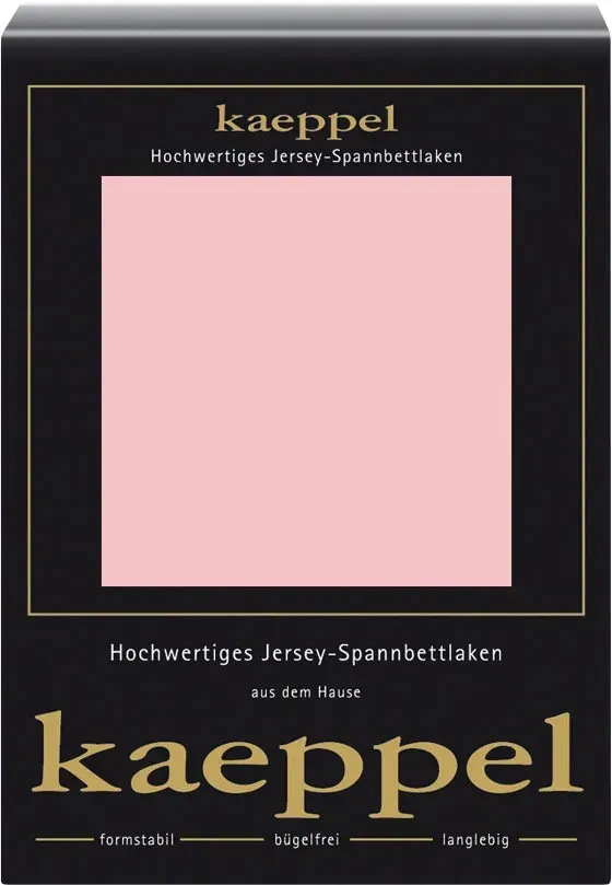 Spannbettlaken KAEPPEL "Single Jersey Mako Elasthan", rosa (hellrosa), L:200cm, Jersey-Elasthan, Obermaterial: 97% Baumwolle, 3% Elasthan, Bettlaken, aus 97% Baumwolle und 3% Elasthan