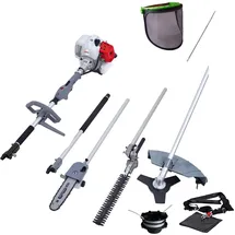 Ikra mogatec IKRA Multitool IBKH 33 Benzin 4in1, inkl. Verlängerung, Kettenfeile & Gesichtsschutz