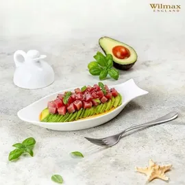 wilmax england Wilmax Fischplatte 46 cm aus Porzellan Weiß, WL-992009/A - Weiß