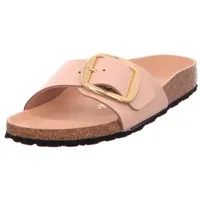 Birkenstock Damen Pantolette Madrid Big Buckle Naturleder Lack schmal - 40 EU Schmal
