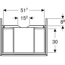 Geberit ONE 59,2x50,4x47cm, lava/lackiert m, 1 Laden