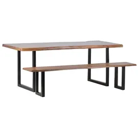 MiaMöbel Esstisch 160 x 90 x 75 cm Dunkelbraun/Braun