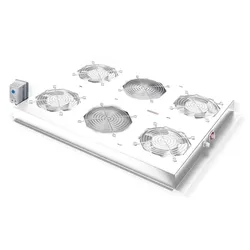 ROLINE Rack-Lüfter - 4 Ventilatoren, mit Thermostat - auf Dach montierbar - Hell