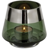 Fink Glas Teelichthalter/Windlicht Jona grün H 9 x D 11 - (115311)