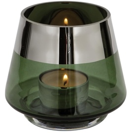 Fink Glas Teelichthalter/Windlicht Jona grün H 9 x D 11 - (115311)