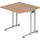 Hammerbacher Schreibtisch nussbaum quadratisch, C-Fuß-Gestell silber 80,0 x 80,0 cm