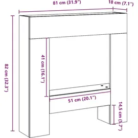 vidaXL Kaminumrandung 81 x 18 x 82 cm Weiß