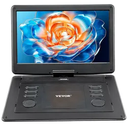 VEVOR Tragbarer DVD-Player mit 396 mm HD-Drehbildschirm 4,5-5 Stunden Laufzeit