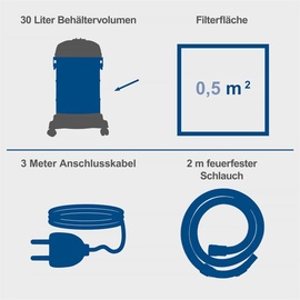 SCHEPPACH Nass Trockensauger NTS30V2 & Polsterreinigungsbürste PRB300 Set