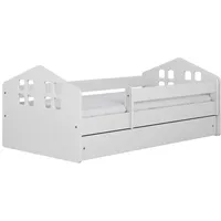 Raumhirsch furniture Kinderbett, Weiß, Holzwerkstoff, Holzwerkstoff, 1 Schubladen, 80x160