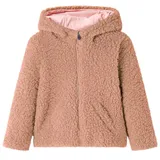 vidaXL Kinder Kapuzenjacke Teddy-Kunstpelz Kinderjacke Sweatjacke Heller Cognac 116 - 116